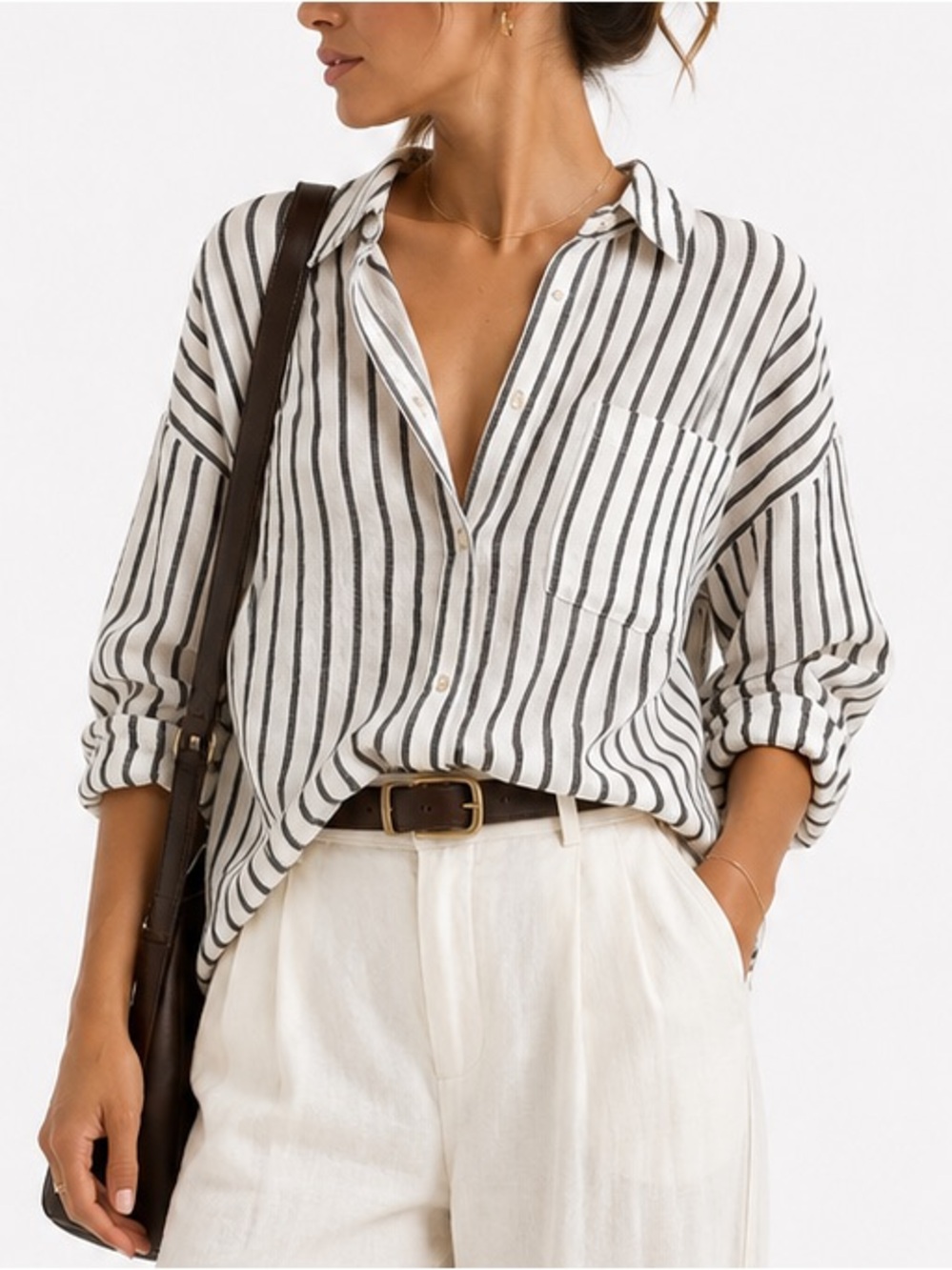 Urban Outfitters 100% Cotton Coastal Striped Button Down Shirt